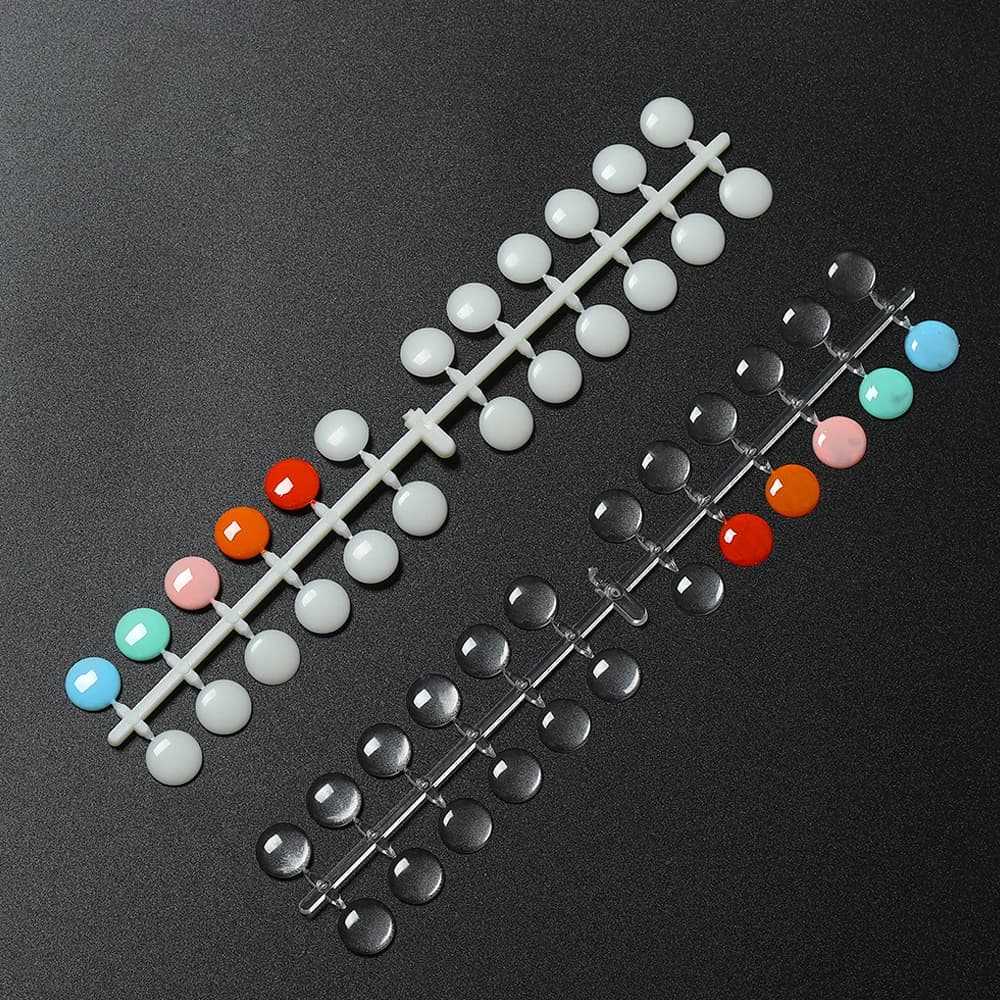clear nail polish display table with polka dot stickers — image 6