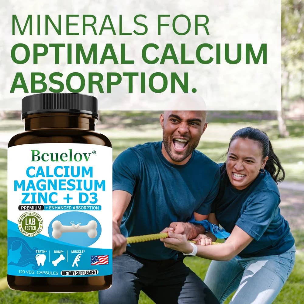 Calcium magnesium zinc vitamin D3 supplement bottle — image 6