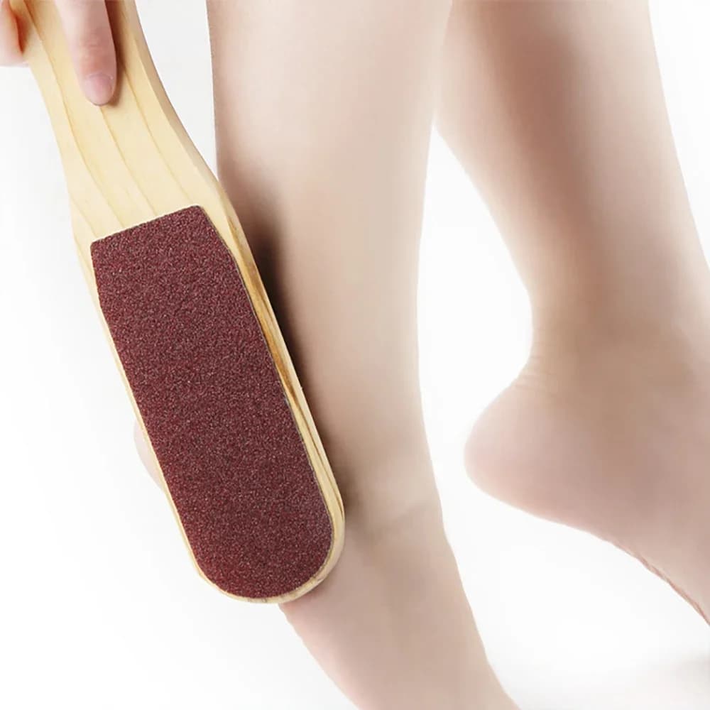 double-sided wooden-handled foot file — image 1