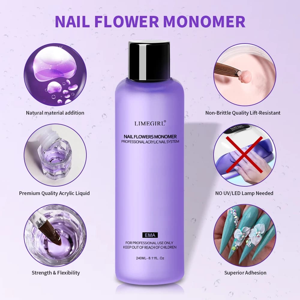 Limegirl nail acrylic liquid monomer bottle 120ml — image 2