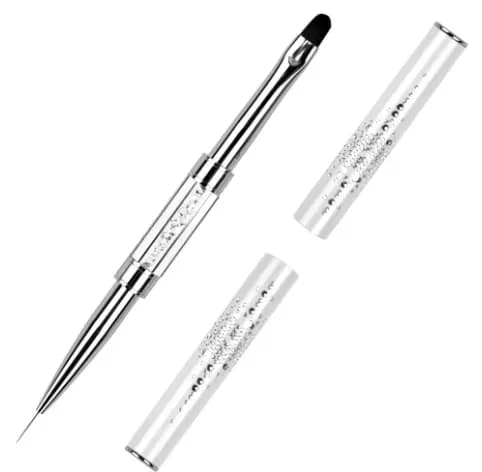 dual-ended gel nail art brush with rhinestone handle — image 8