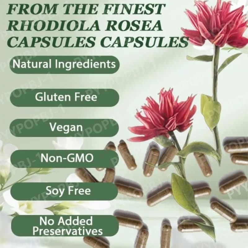 Rhodiola Rosea 500 mg capsules bottle — image 5