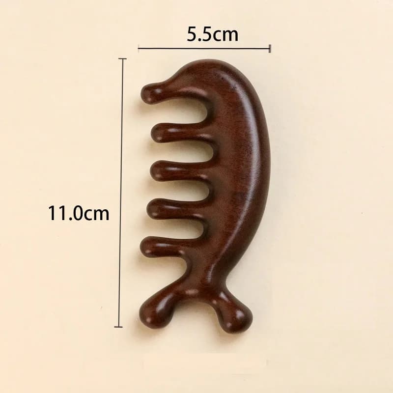 Wooden scalp massage comb — image 6