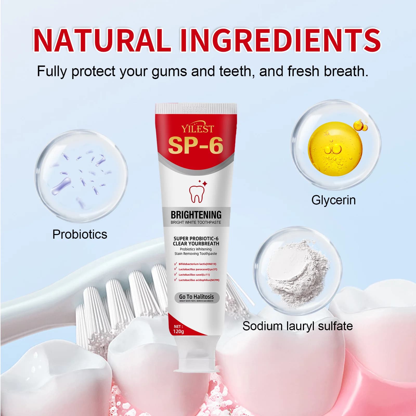 Probiotic whitening toothpaste tube — image 6