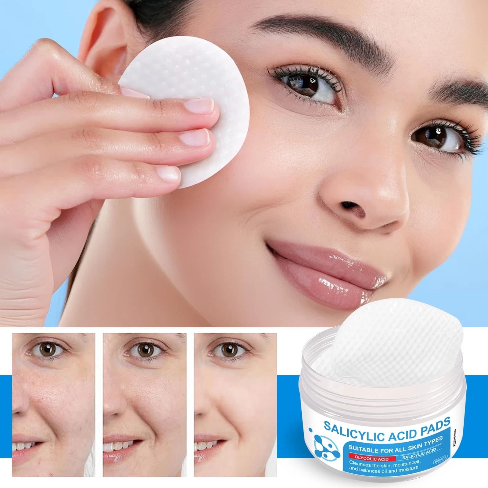 dual-action facial toner pads with AHA and BHA — image 2