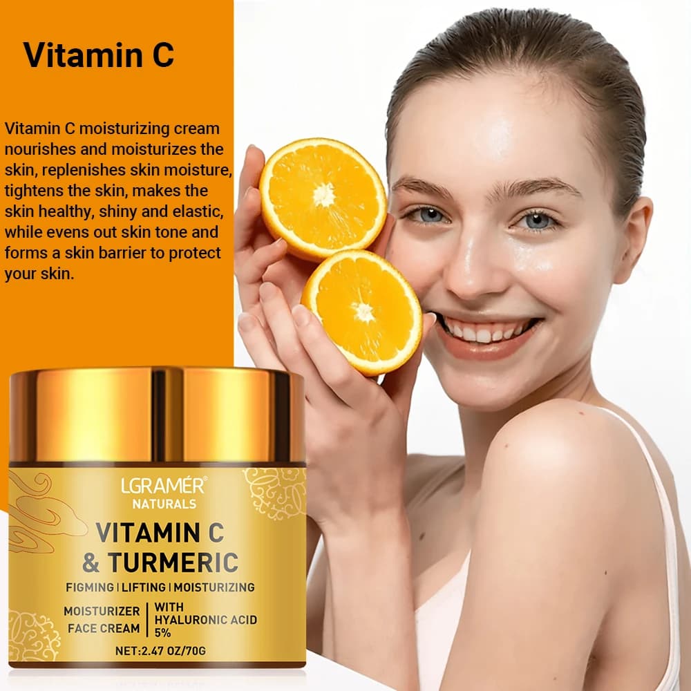 Turmeric vitamin C face cream with retinol and hyaluronic acid — image 1