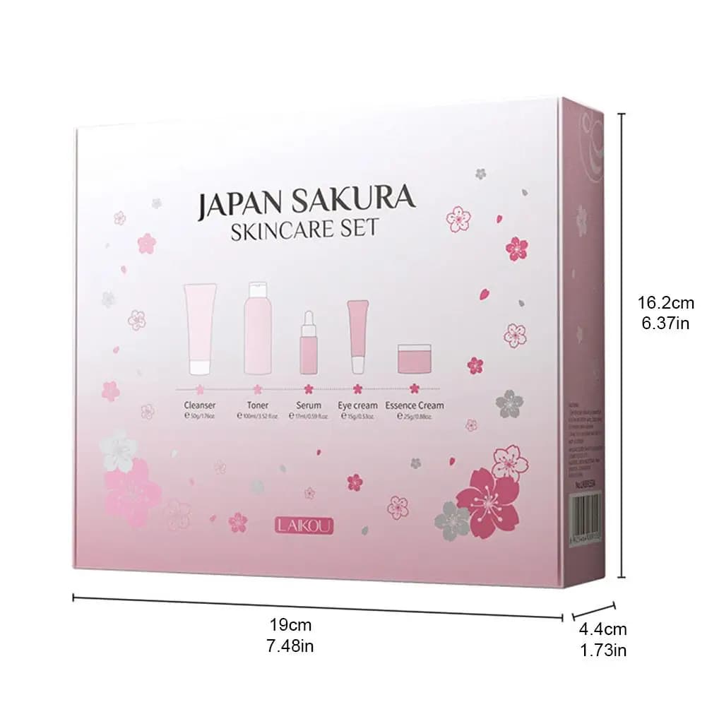 Sakura skincare set with cream, serum and toner — image 6