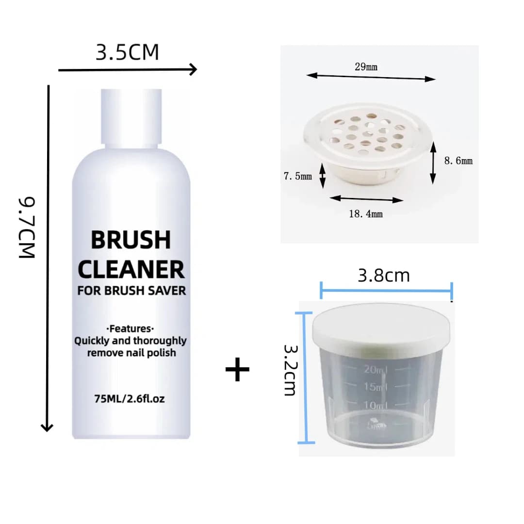 75 ml nail brush cleaner with container and filter brush — image 2
