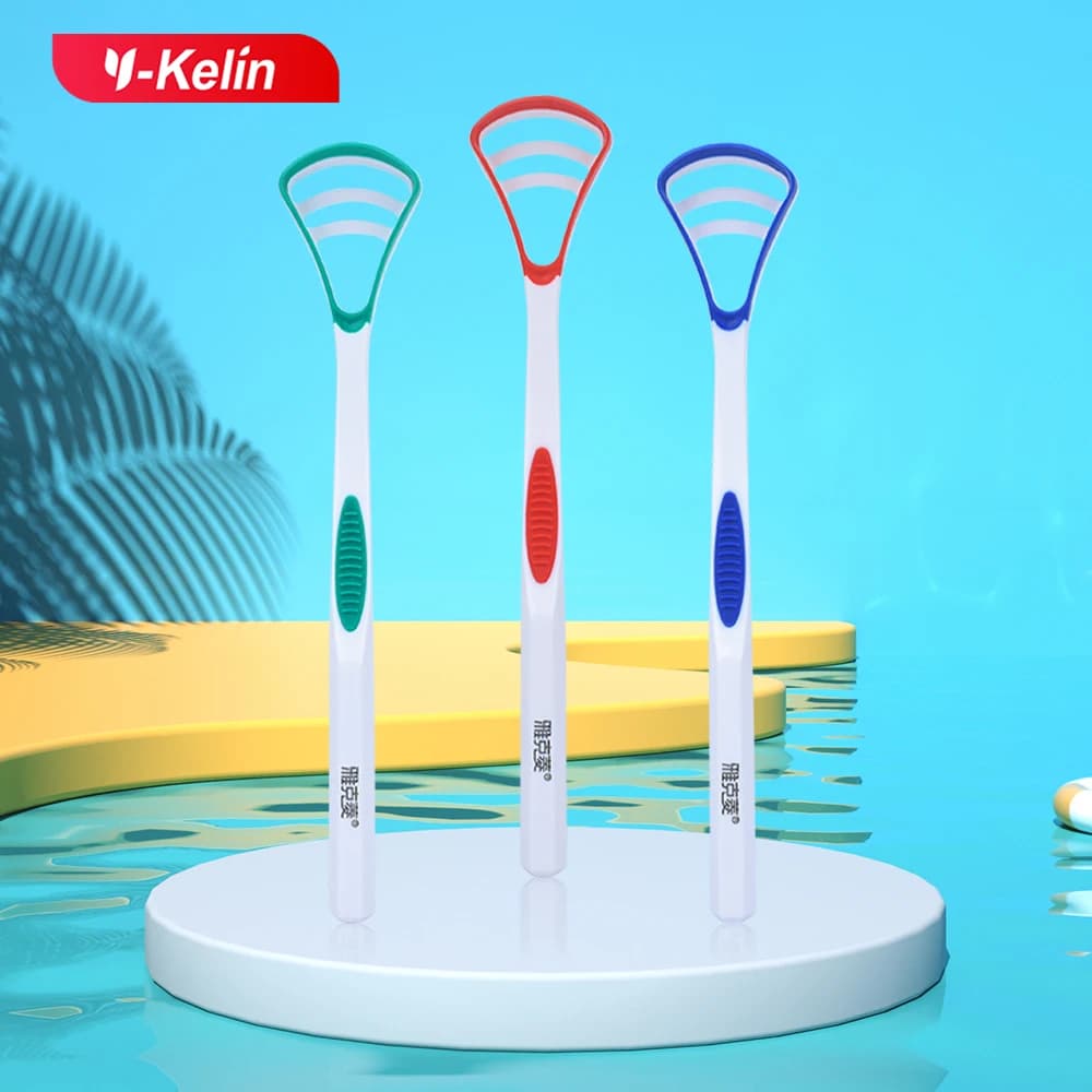 Food‑grade silicone tongue scraper brush in three colors — image 3