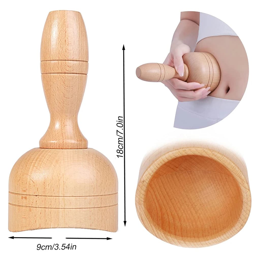 Wooden handheld massage cup for lymphatic drainage — image 8