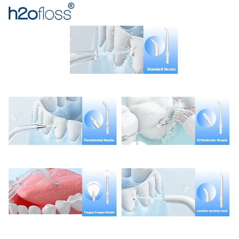 cordless water flosser with reservoir and tips — image 6