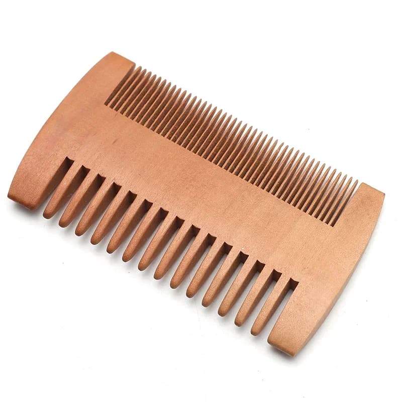 Wooden beard comb with leather case — image 4