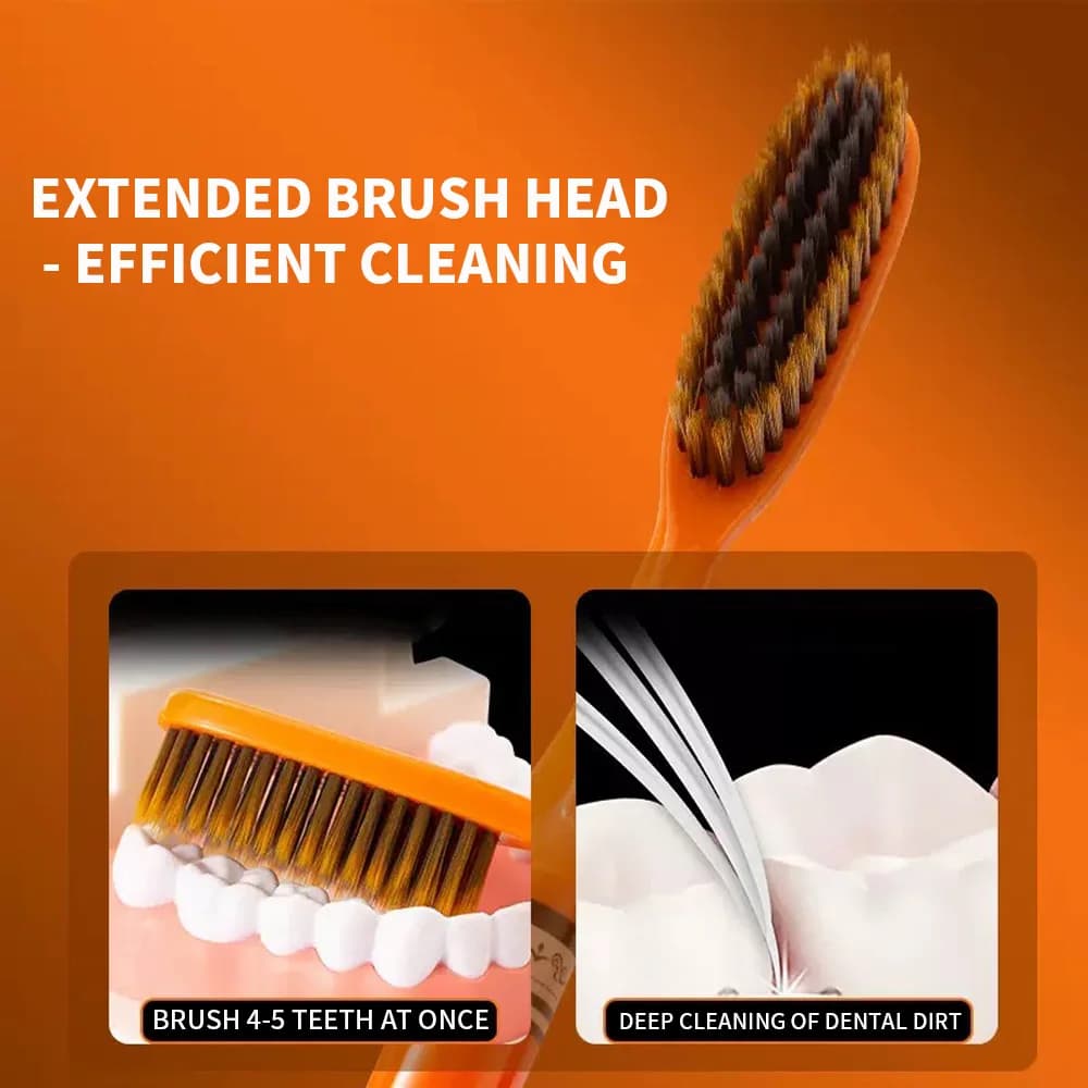 orange light luxury toothbrush with soft bristles — image 2