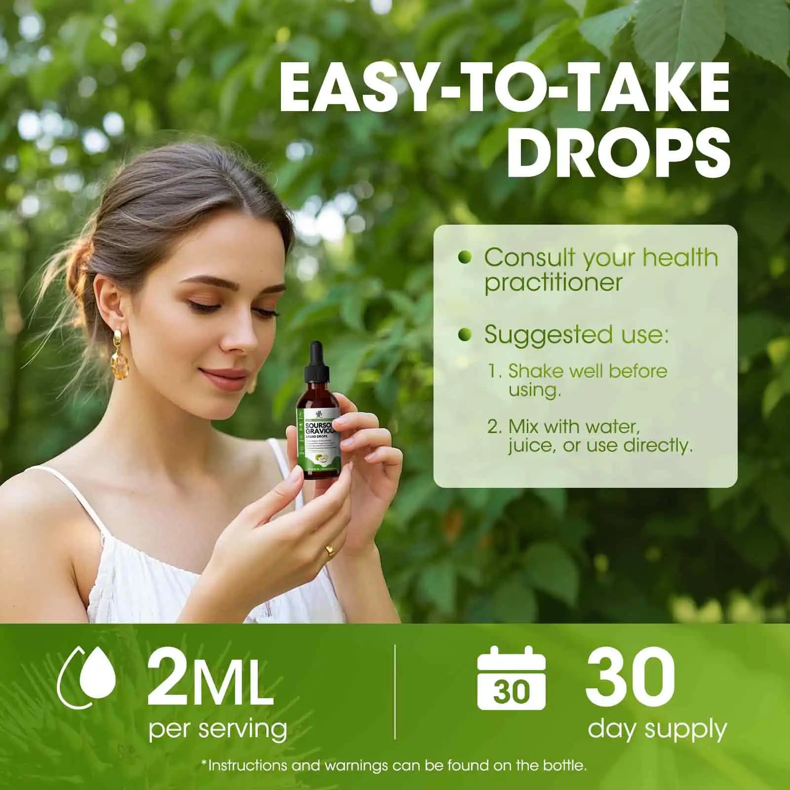 bottle of organic soursop graviola liquid drops — image 6