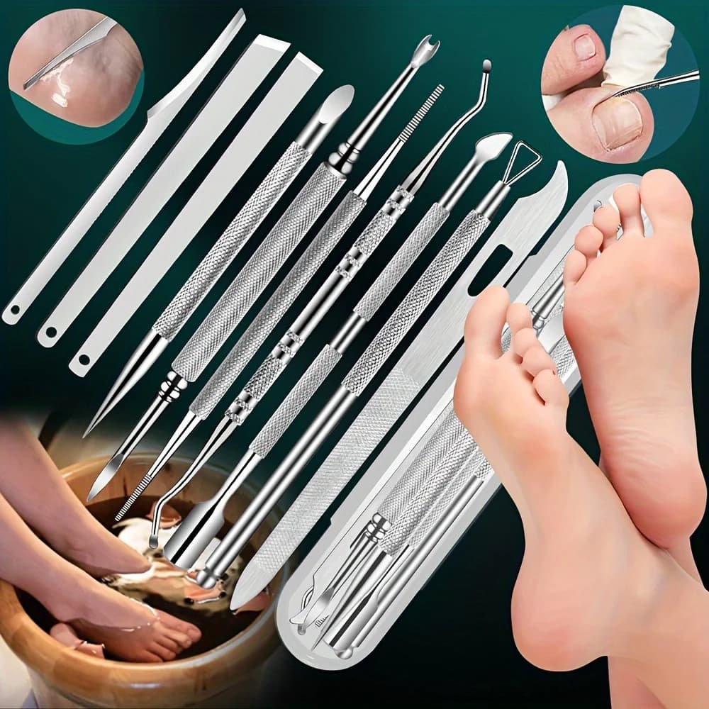 10‑piece stainless steel pedicure tool set with travel case — image 4
