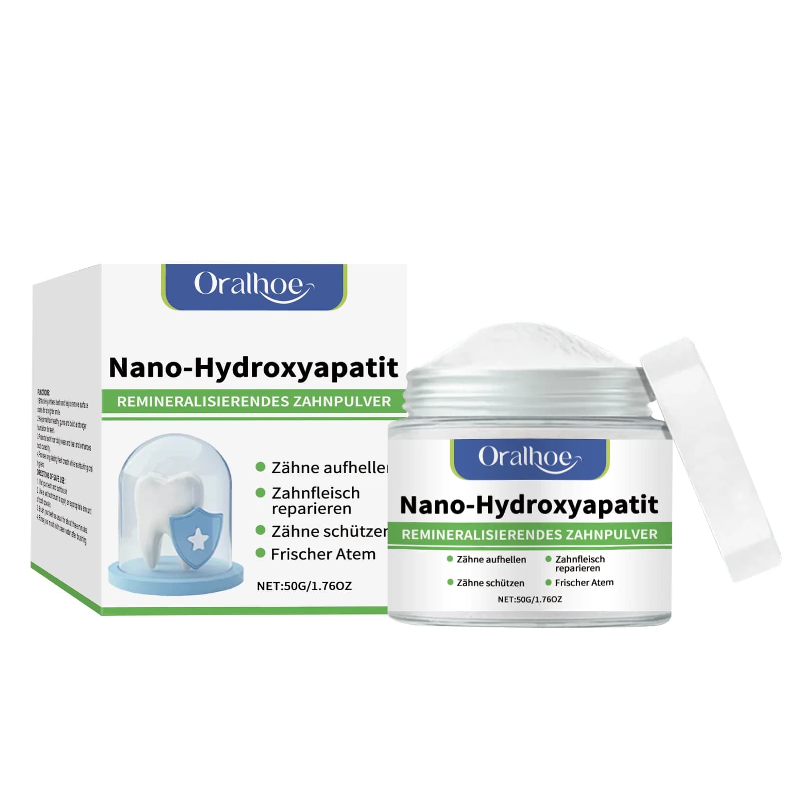 hydroxyapatite teeth whitening powder in a jar — image 7