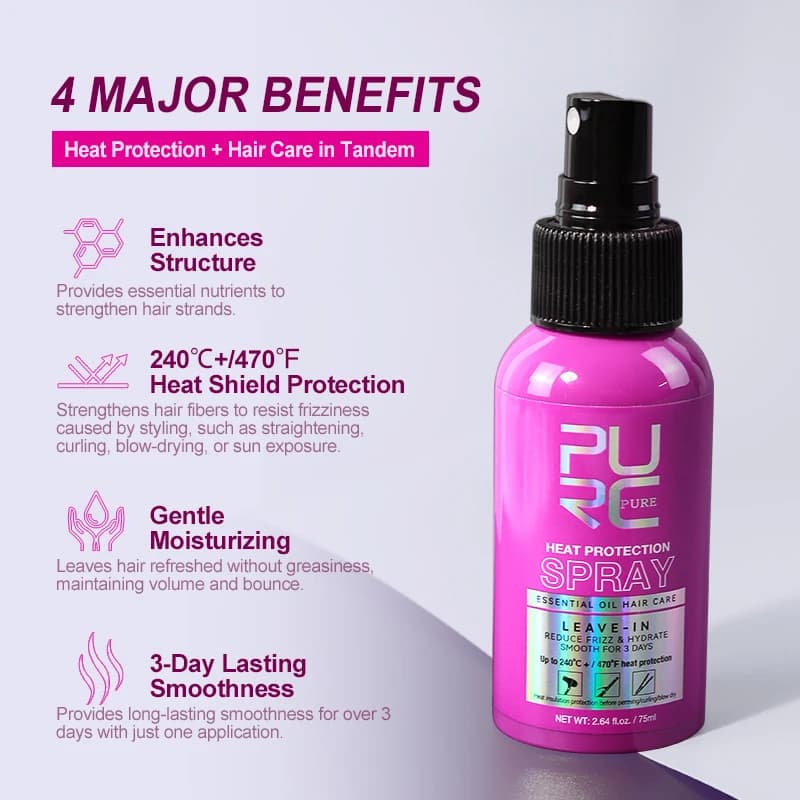 Heat protectant spray bottle with coconut oil formula — image 5