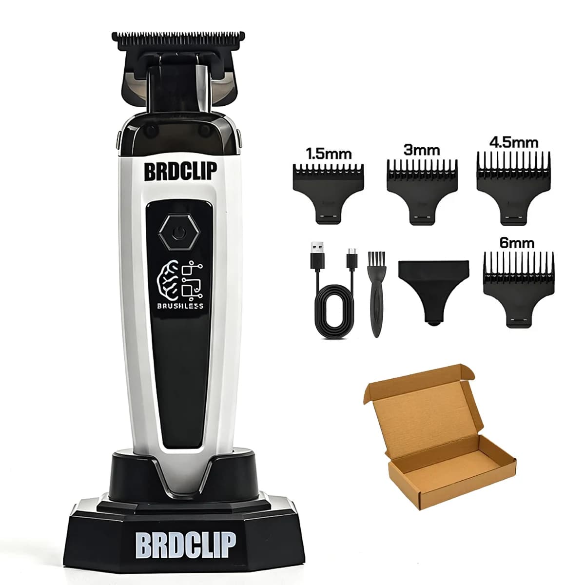 green professional hair trimmer with charging stand — image 8
