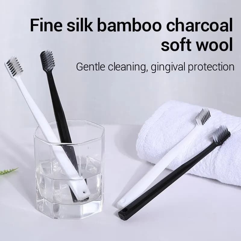 Bamboo charcoal toothbrush with soft silk bristles — image 2