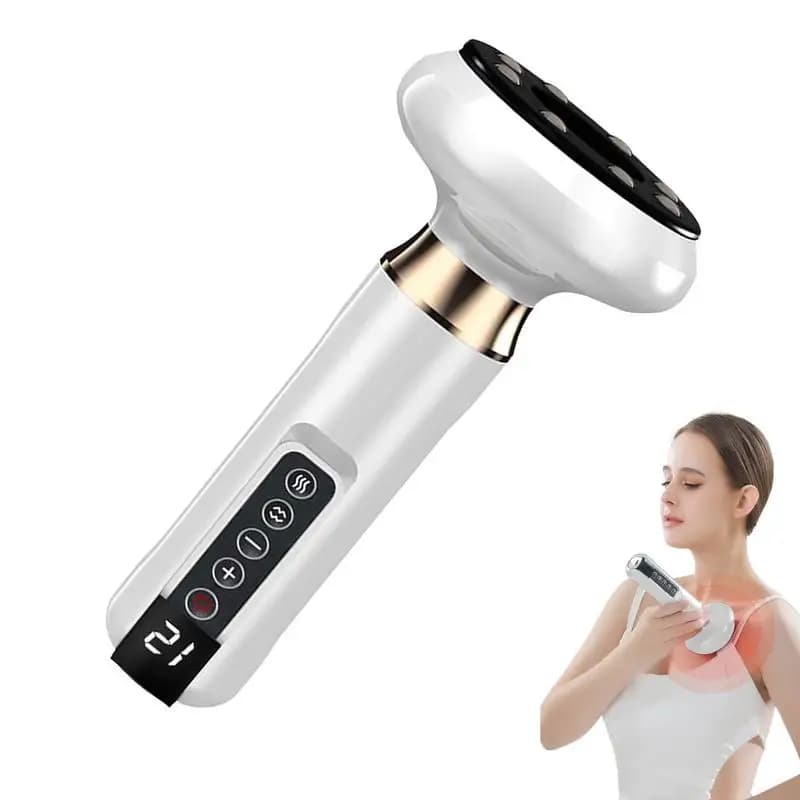 handheld anti-cellulite massager with heat and suction cup — image 3
