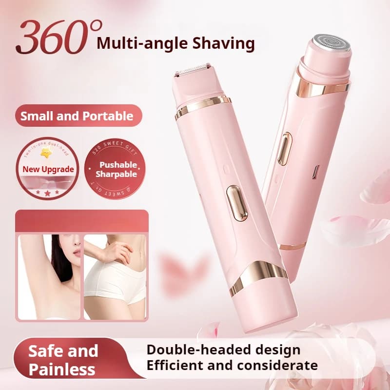 Waterproof Mini Bikini Trimmer – Rechargeable Double‑Headed