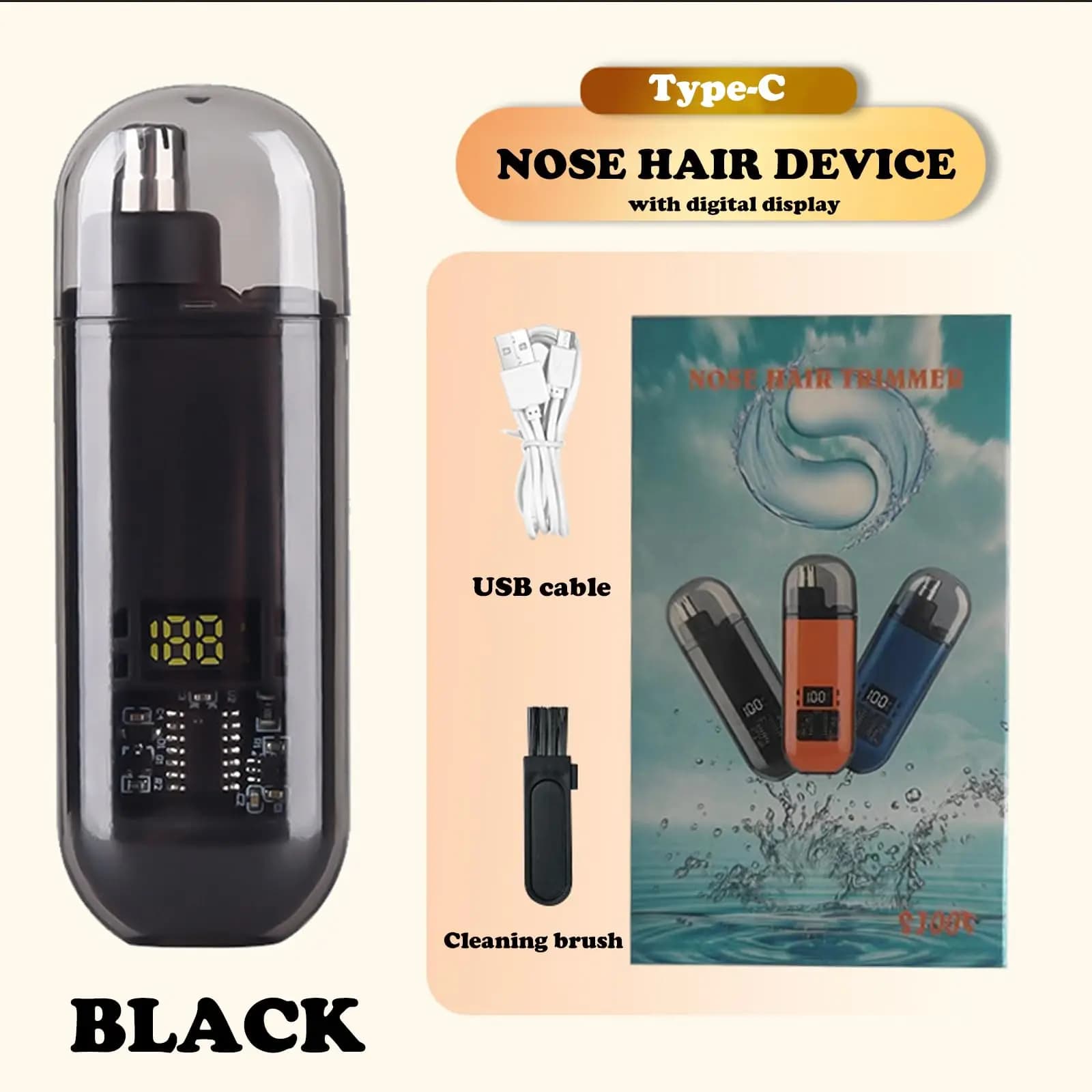 USB rechargeable nose and ear hair trimmer — image 3