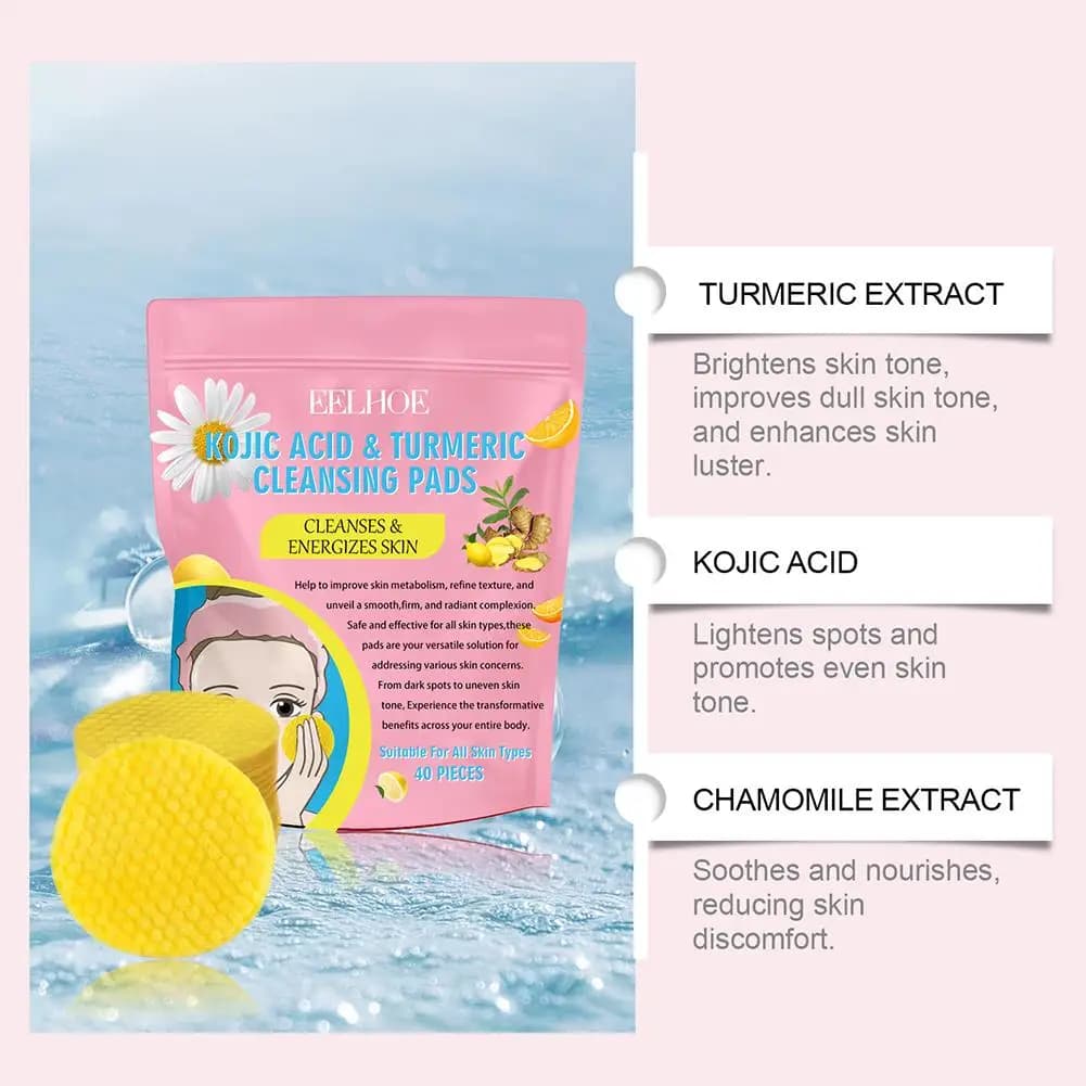 turmeric kojic acid lemon facial exfoliating pads — image 3