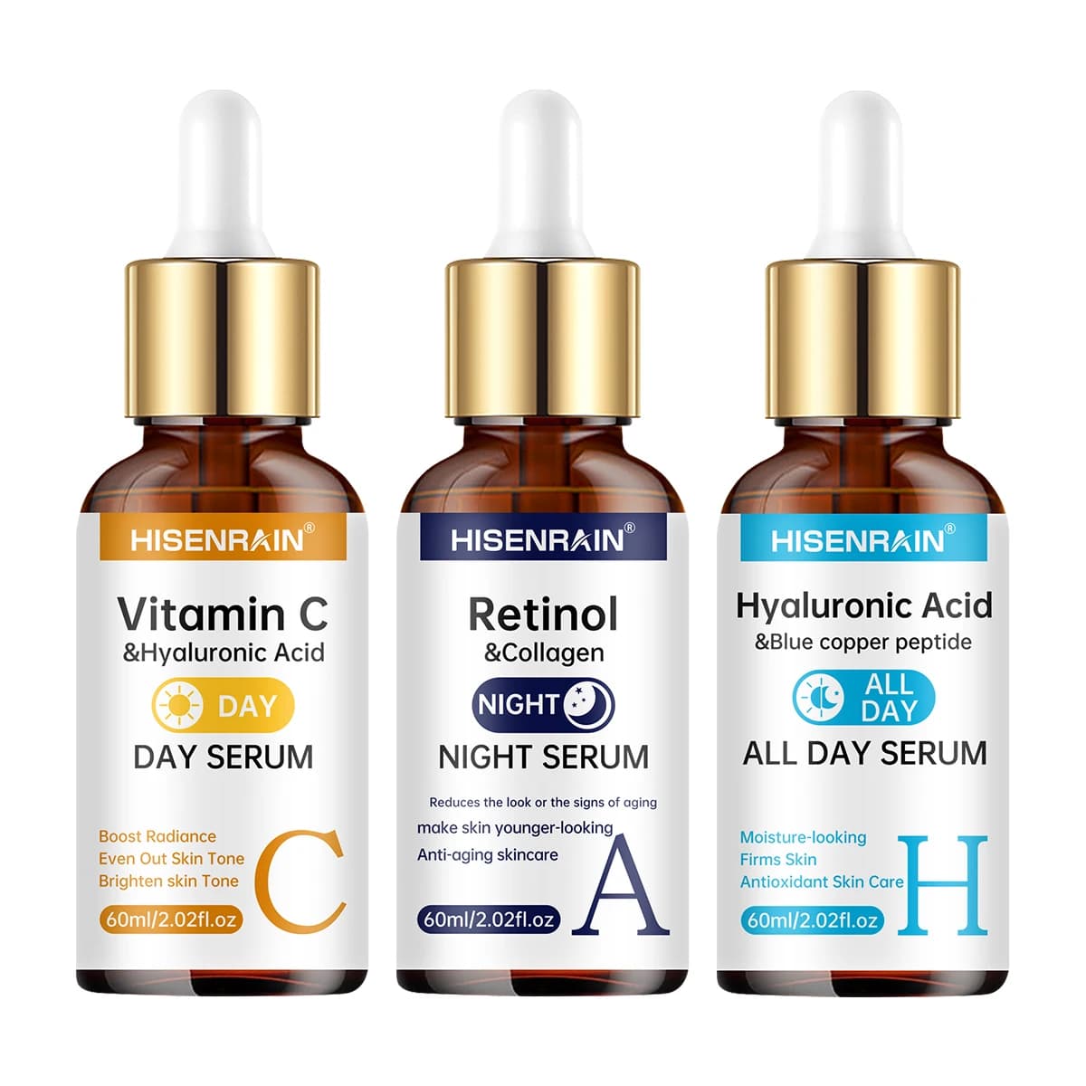 Vitamin C, Retinol and Hyaluronic Acid serum duo bottles — image 8