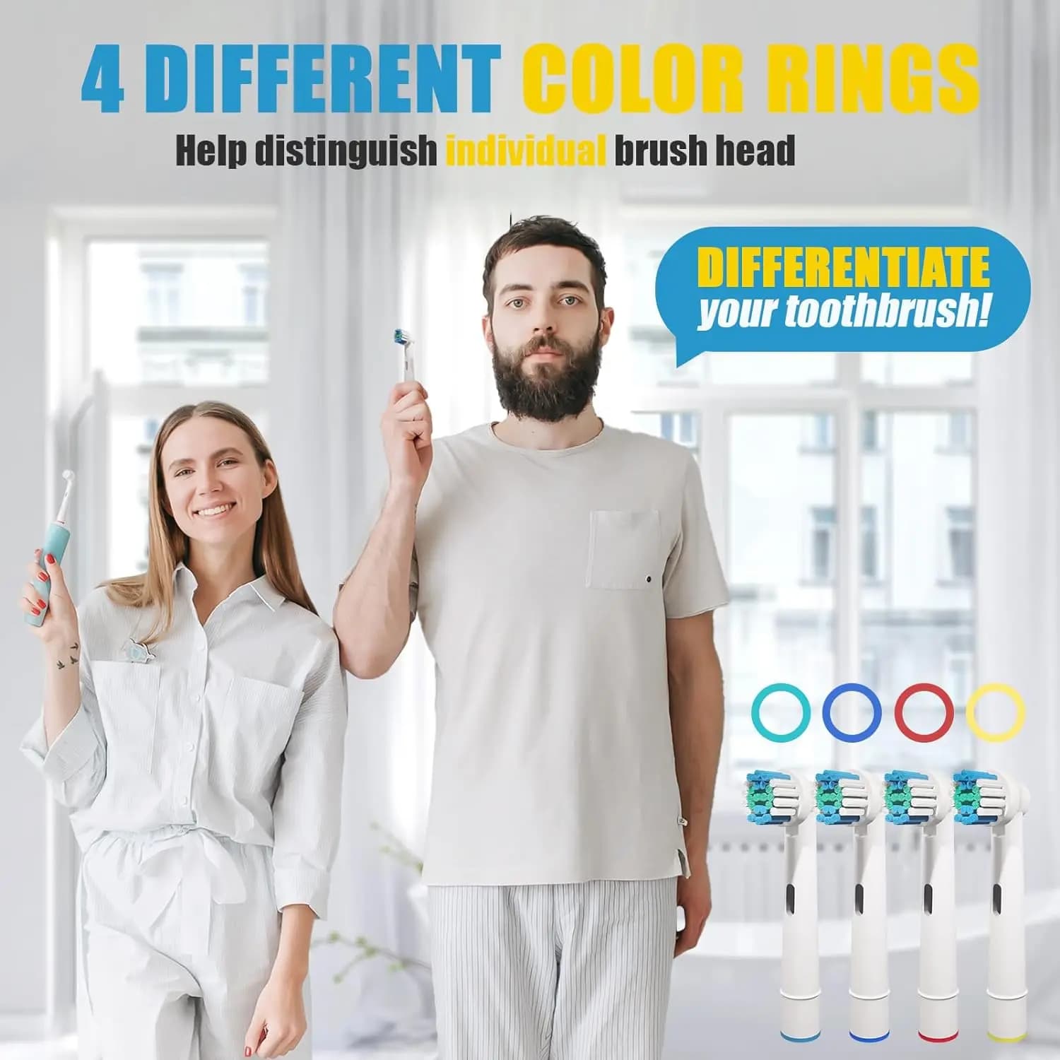 black and white replacement brush heads for Oral‑B electric toothbrush — image 5