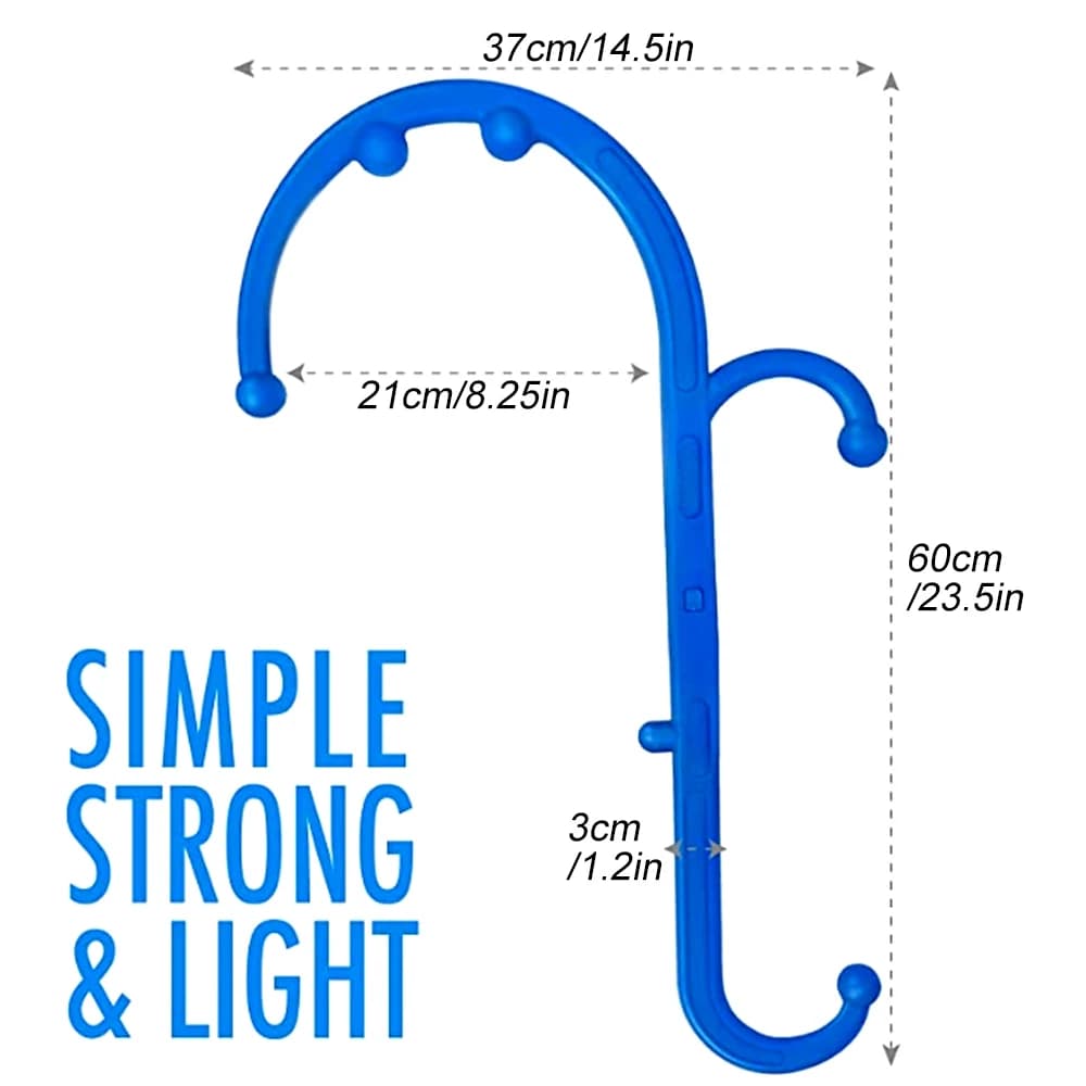 handheld back, neck and foot trigger point massager with hook cane — image 3