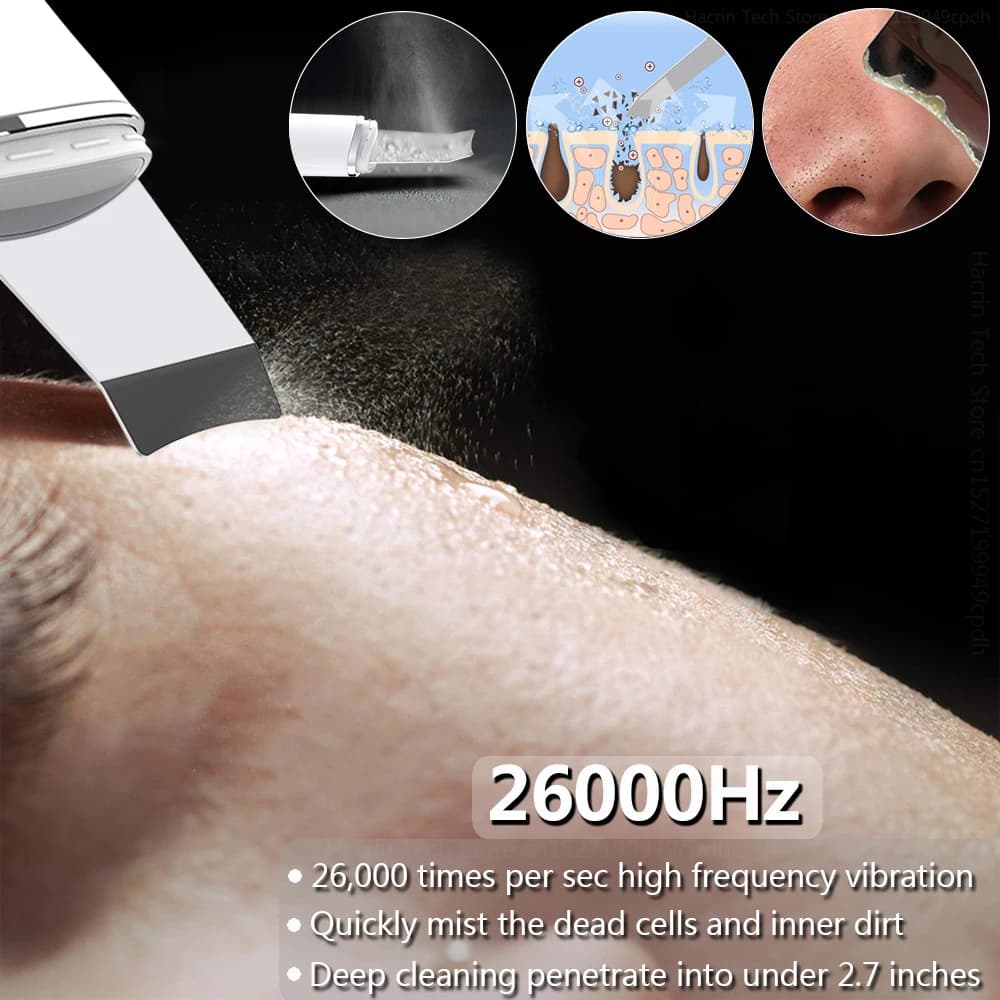 Ultrasonic facial scrubber device with silicone tip — image 3