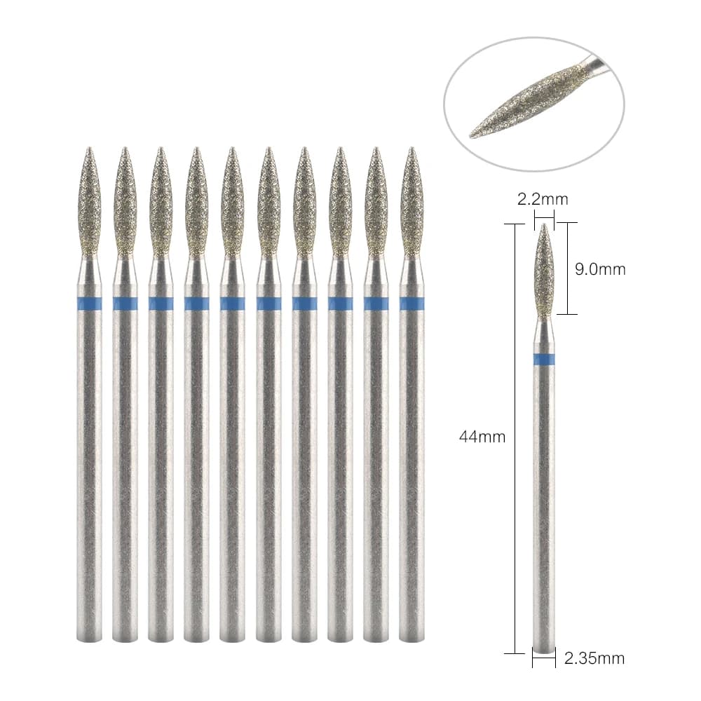 set of 10 diamond milling cutters for nail drill — image 6