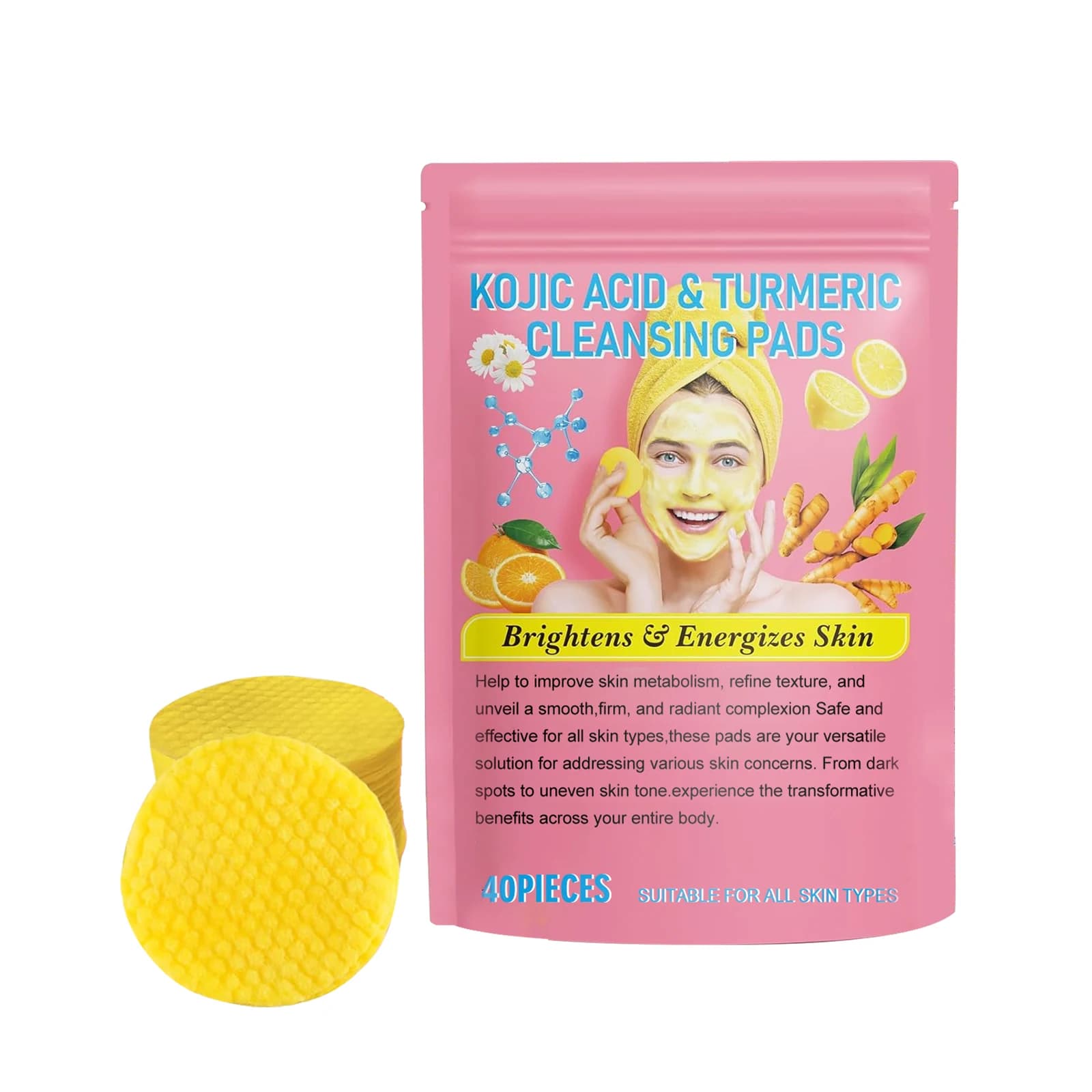 Turmeric and kojic acid facial cleansing pads — image 7