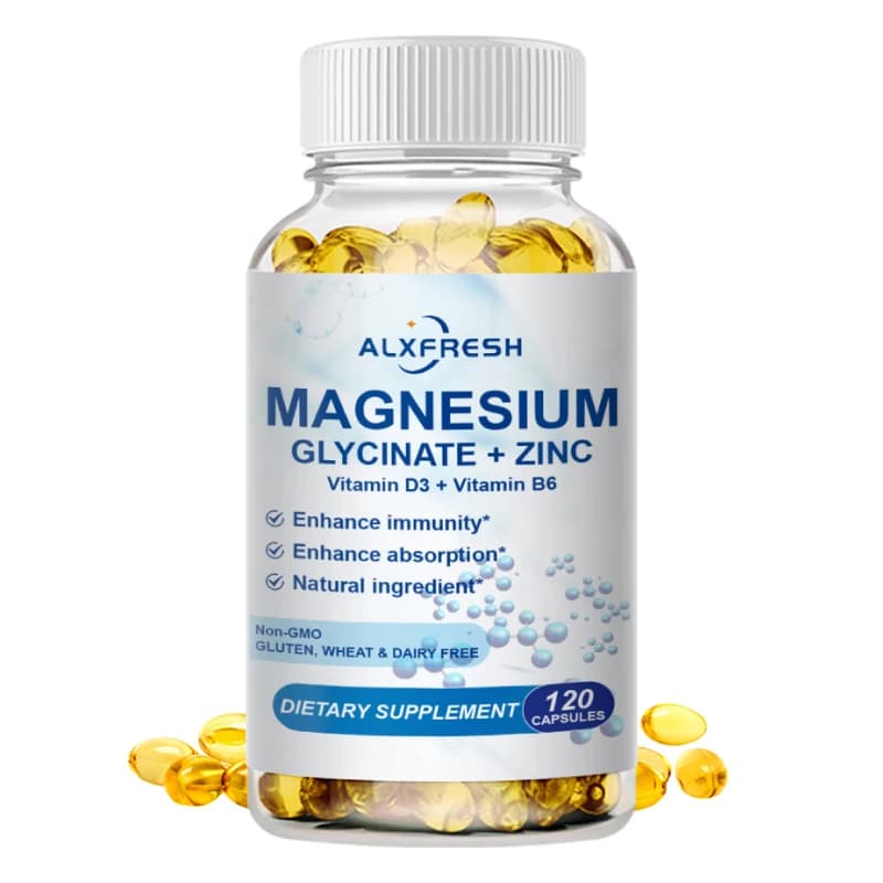 bottles of magnesium zinc vitamin d3 b6 supplement — image 1