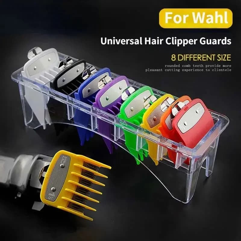 Set of eight hair clipper guide combs for Wahl trimmer — image 2