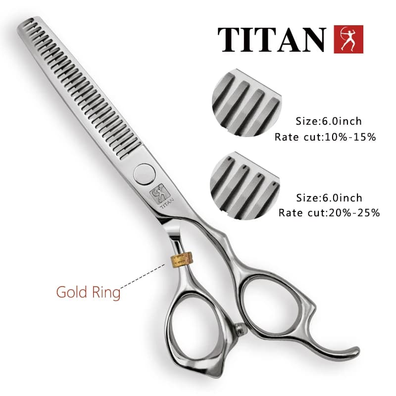 Titan 5.5 inch professional barber hair scissors made of Japan 440C steel — image 4
