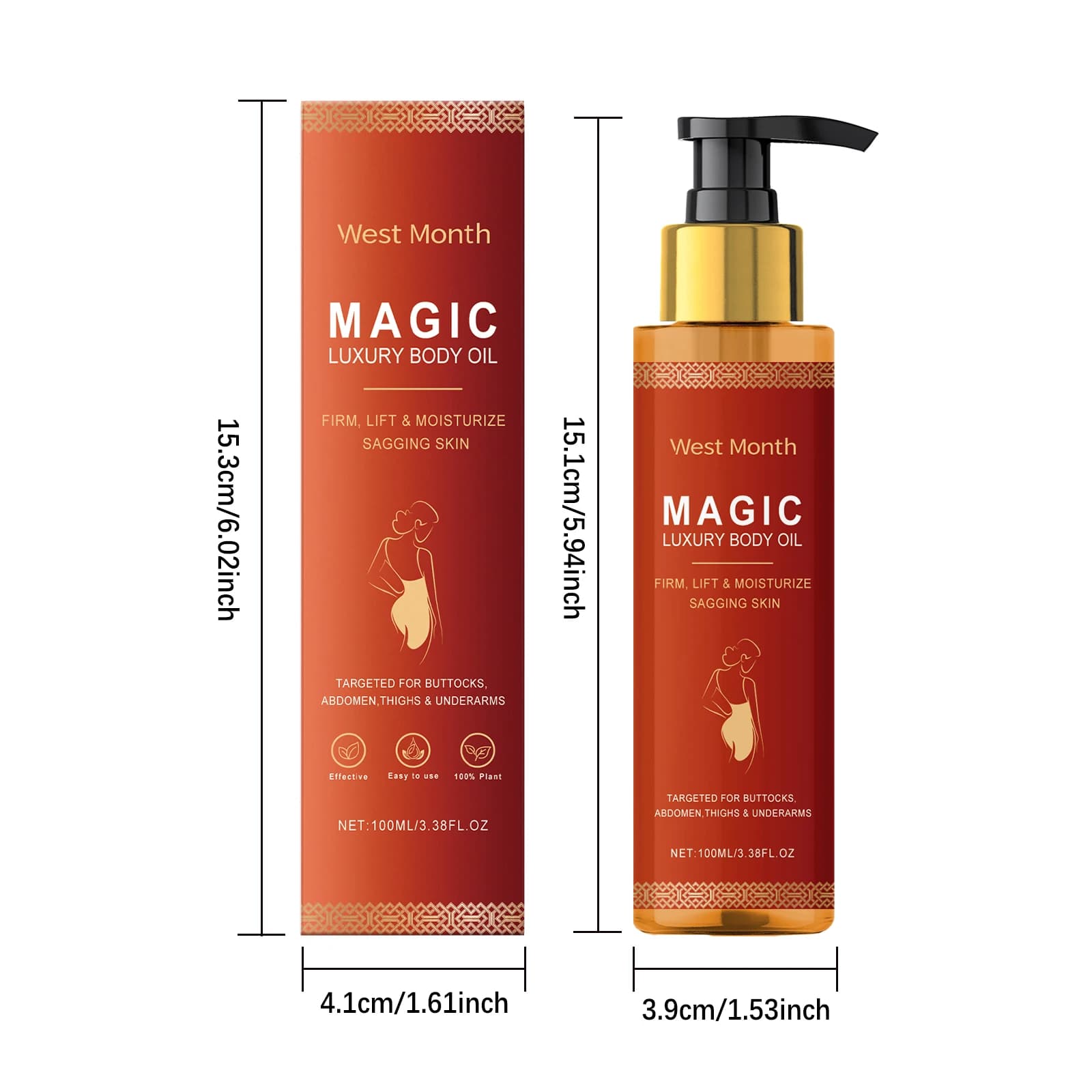 luxury body tightening oil bottle — image 6