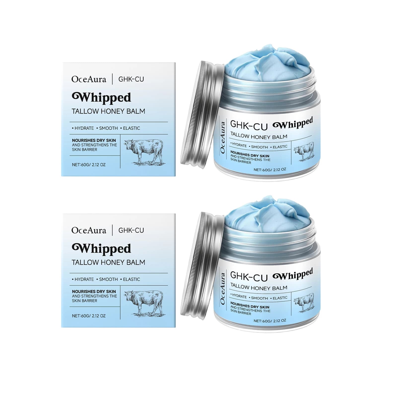 whipped beef tallow honey balm jar — image 8