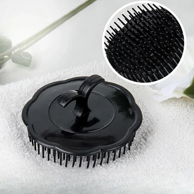 round black scalp massaging hair comb — image 2