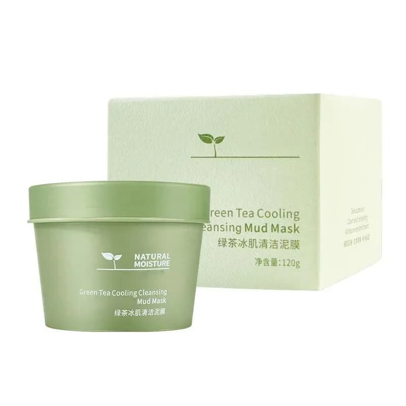 green tea ice mud mask in a white jar — image 6