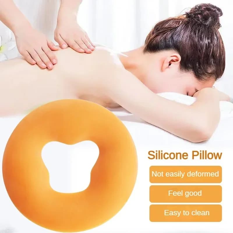 soft silicone massage pillow for facial spa — image 4