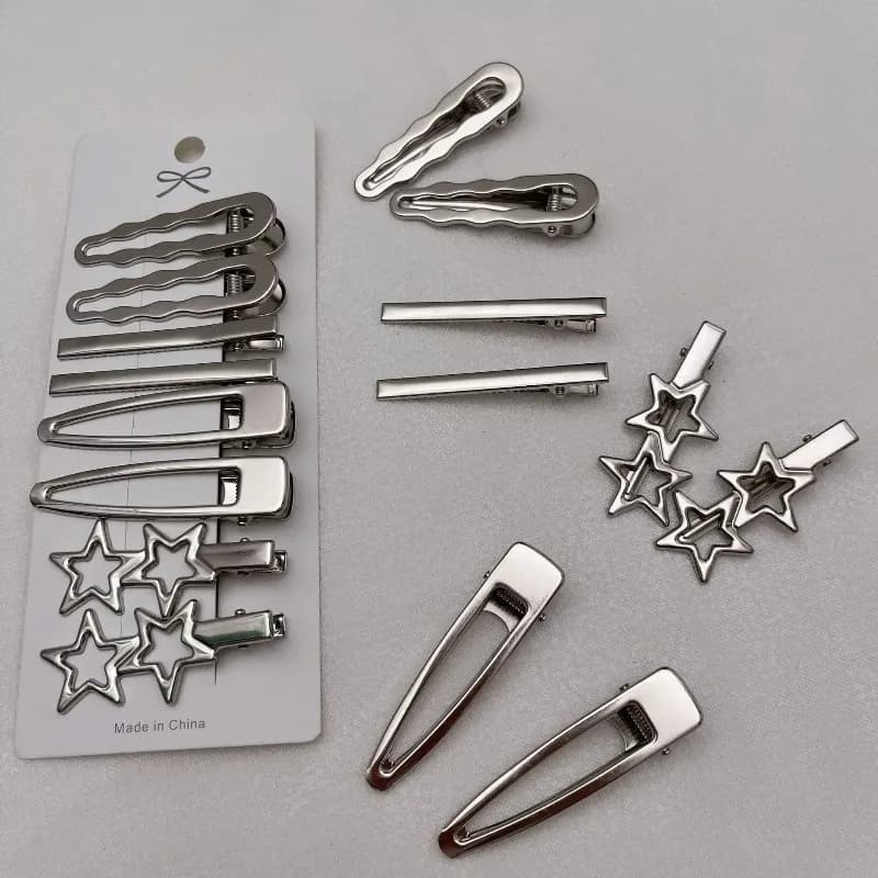 silver duckbill hairpin for bangs — image 3