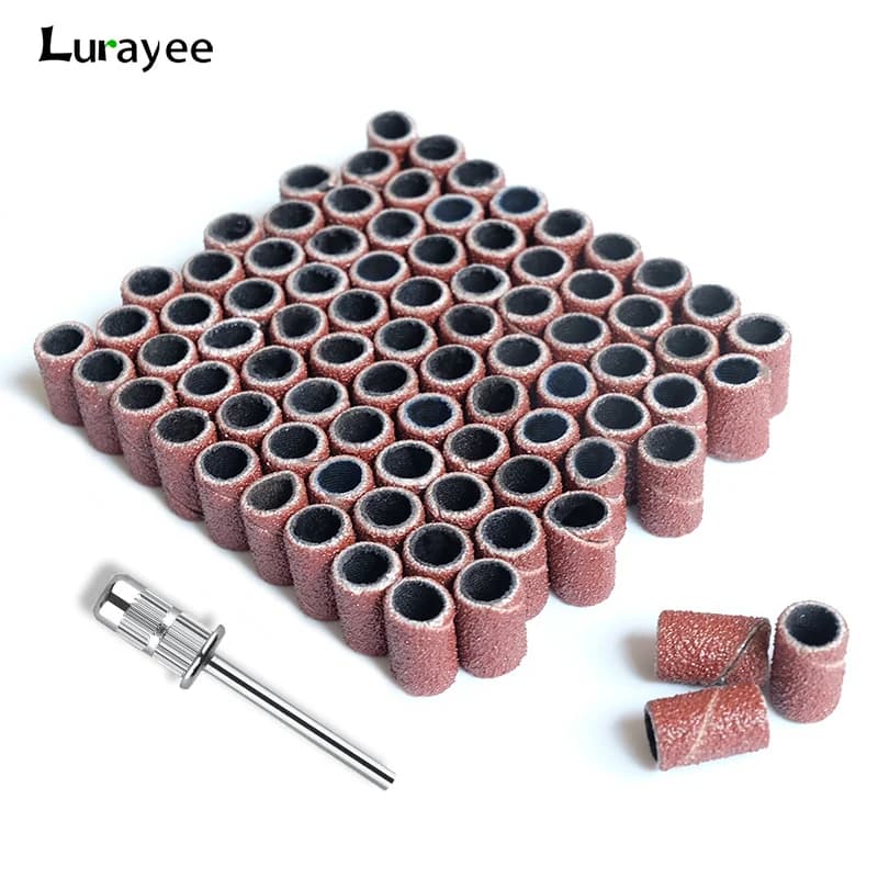 Nail Sanding Ring Bands – 80/120/180 Grit, 100 pcs