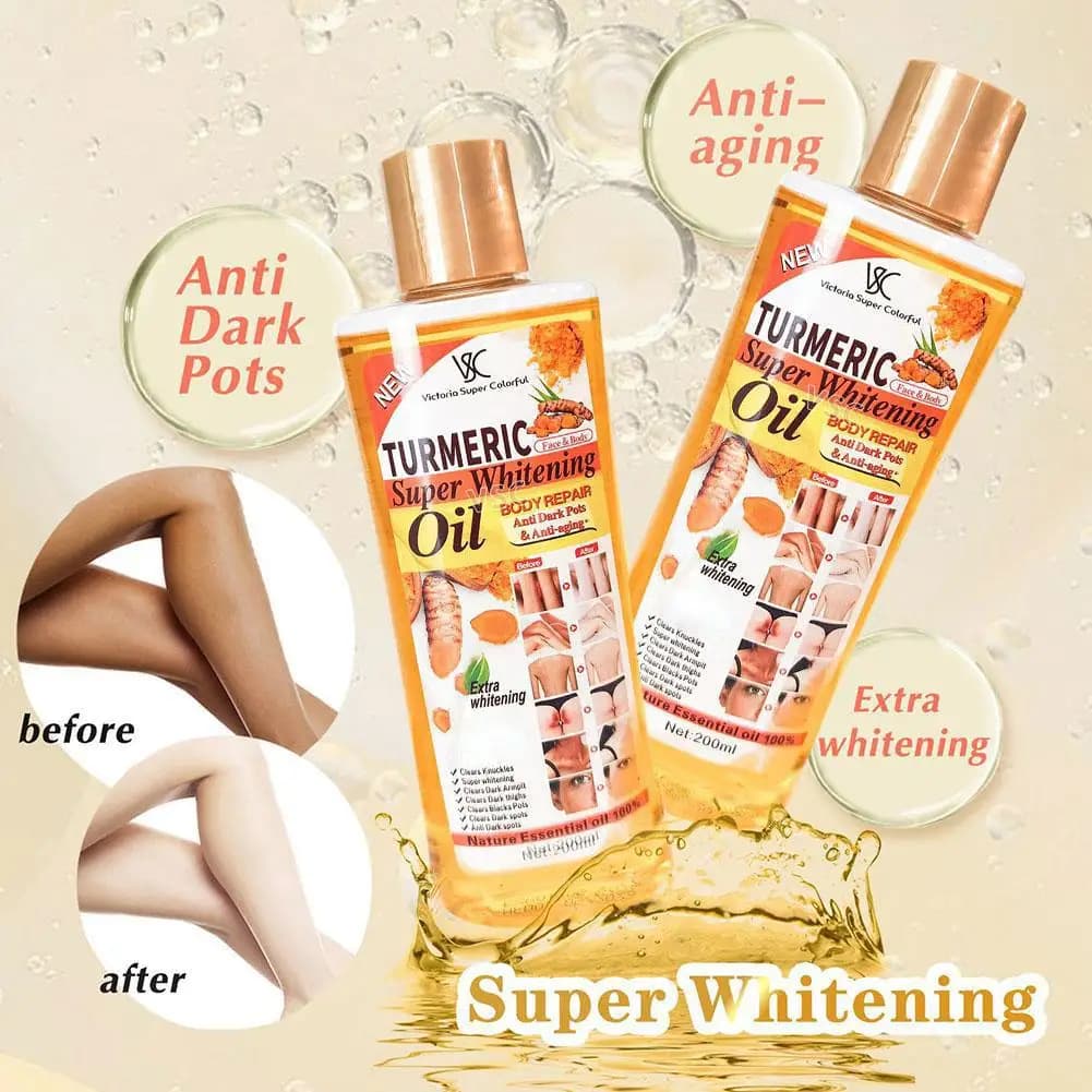 turmeric brightening body oil bottle — image 5