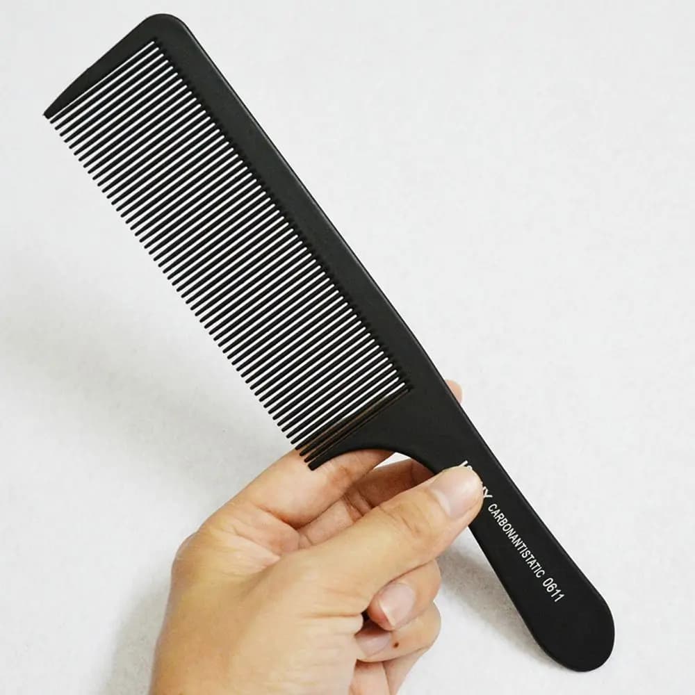 black heat‑resistant flattop hair cutting comb — image 1