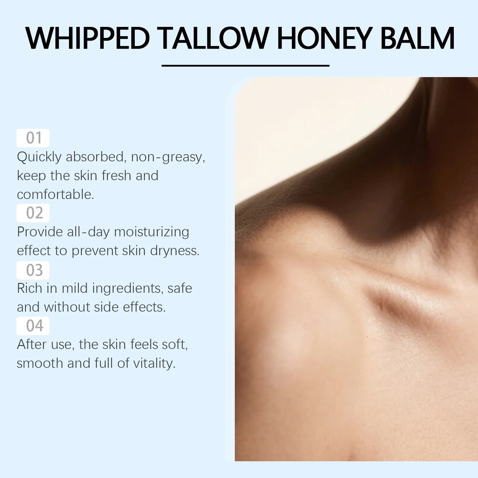 whipped beef tallow honey balm jar — image 4
