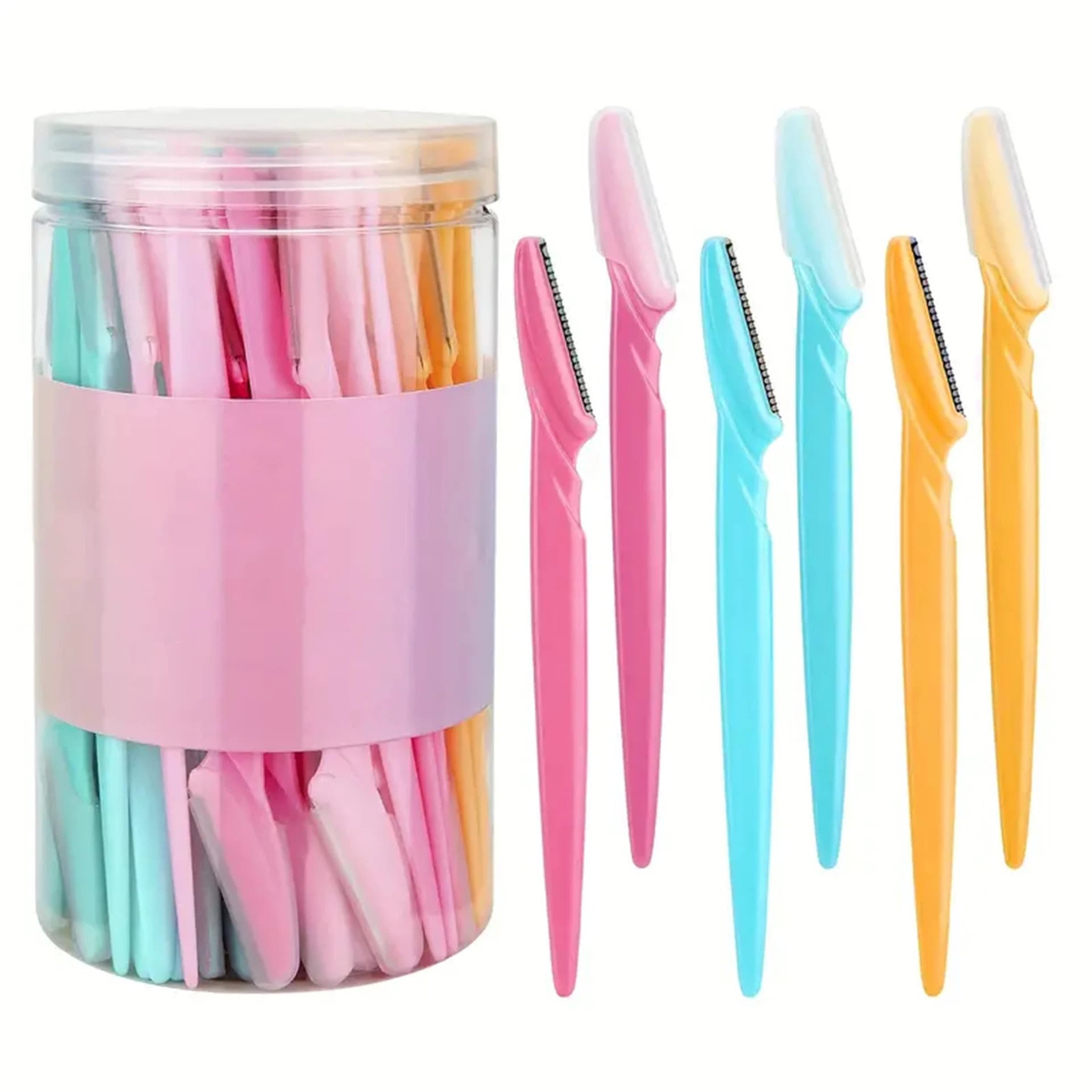 Brow and face razor set with protective cover — image 1