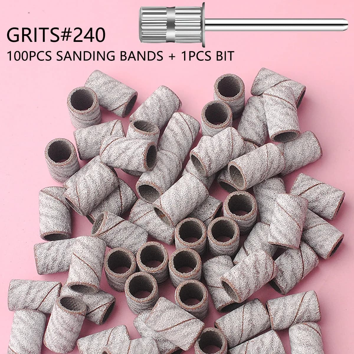 sanding bands and metal shaft nail drill bit set — image 4