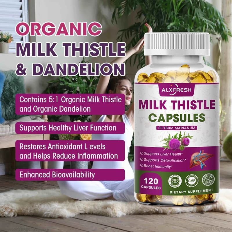 Bottle of milk thistle extract supplement — image 4