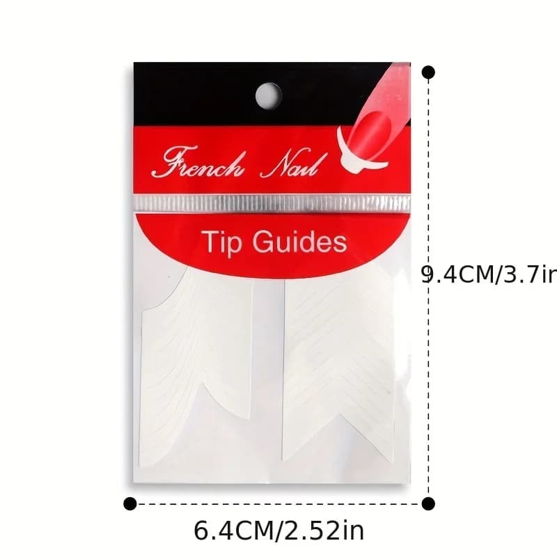 white self-adhesive French nail art stickers — image 3